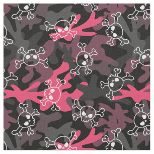 Roze grijze Camoppatroonschedels Stof
