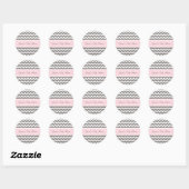 Roze grijze Chevron Baby shower Favor Stickers (Vel)