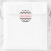 Roze grijze Chevron Baby shower Favor Stickers (Tas)