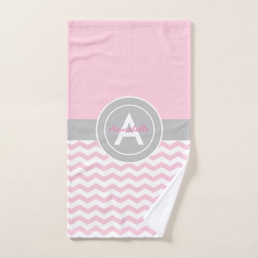 Roze grijze Chevron Bad Handdoek (Handdoek)