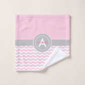 Roze grijze Chevron Bad Handdoek (Wasdoekje)