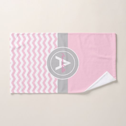 Roze grijze Chevron Bad Handdoek (Handdoek)