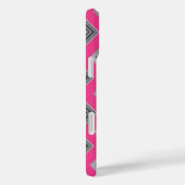 Roze & Grijze Chevron Design iPhone Case (Achterkant / Rechts)