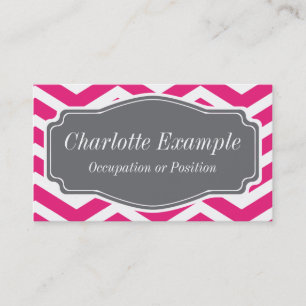 Roze grijze Chevron Persoonlijk Visitekaartje