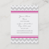 Roze grijze Chevron Retro Visitekaartjes (Achterkant)