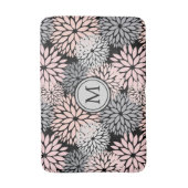 Roze grijze Dahlia Floral Pattern Badmat (Voorkant Verticaal)