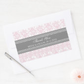 Roze Grijze Damask Dank u bruiloft gunst Labels (Envelop)