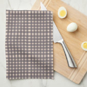 Roze grijze Gingham Pset Pattern Theedoek (Quarter Fold)