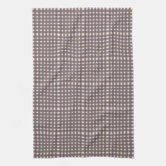 Roze grijze Gingham Pset Pattern Theedoek (Verticaal)
