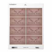 Roze grijze glitter wimpers zalm label (Full Sheet)