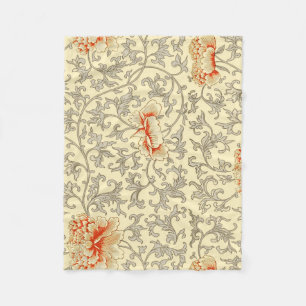  roze grijze kunstwerk botanische flora fleece deken