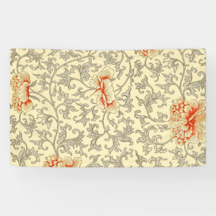  roze grijze kunstwerk botanische flora spandoek