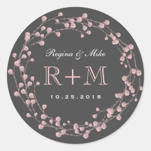 Roze, grijze, langwerpige Sticker