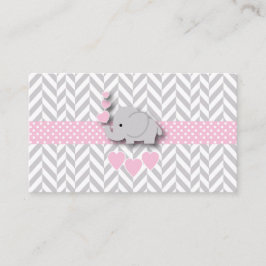 Roze grijze lephant Baby shower Book Request Informatiekaartje