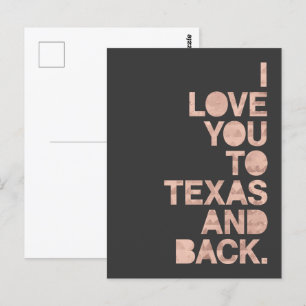 Roze grijze liefde voor Texas en Briefkaart achter
