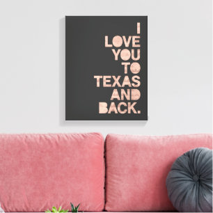 Roze grijze liefde voor Texas en terug Canvas Afdruk