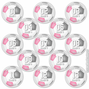 roze grijze meisjes voetbalteamkleuren 13 atleten sticker