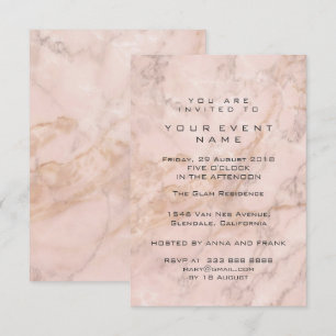 Roze grijze Roos Gold Marble Stone Grey Event Luxe Kaart