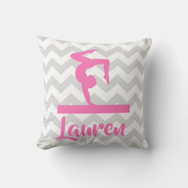 Roze grijze Sierkussen (Voorkant)