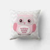 Roze grijze Sierkussen voor ursery Owl (Achterkant)