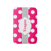 Roze grijze Stippen Monogram Bathmat Badmat (Voorkant Verticaal)