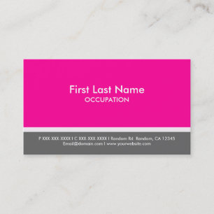 Roze grijze streep eenvoudige aangepaste visitekaa visitekaartje