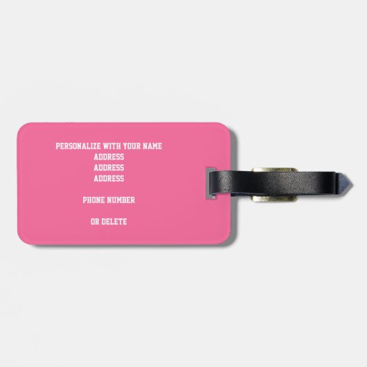 roze grijze team kleuren basketbaltas bagagelabel (Achterkant horizontaal)