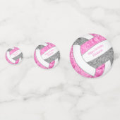 roze grijze volleybalfeest confetti (Voorkanten)