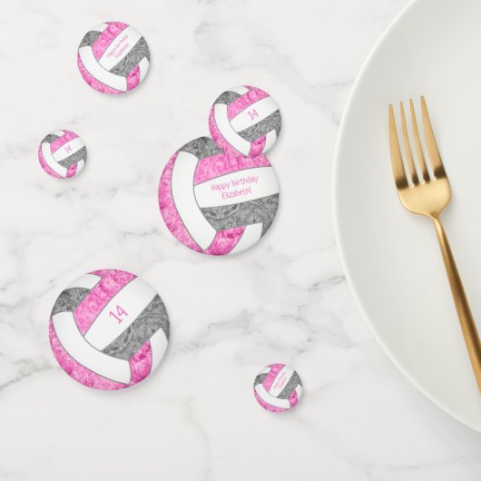 roze grijze volleybalfeest confetti (Groep)