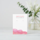 Roze grijze Waterverf juwelen oorscherm Visitekaartje (Staand voorkant)