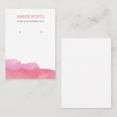 Roze grijze Waterverf juwelen oorscherm Visitekaartje (Voorkant / Achterkant)