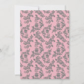 Roze Grijze Wervelkolk Damask Kaart (Achterkant)