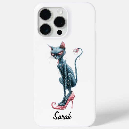Roze Grijze Whimsical Kat Case-Mate iPhone Case (Achterkant)