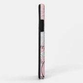 Roze grijze zwarte bloemen met klittenband Case-Mate iPhone case (Achterkant/rechts)