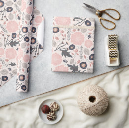 Roze grijze zwarte flessenpatroon cadeaupapier