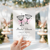 Roze grillige Champagne Bruids Douche Uitnodiging