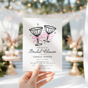 Roze grillige Champagne Bruids Douche Uitnodiging
