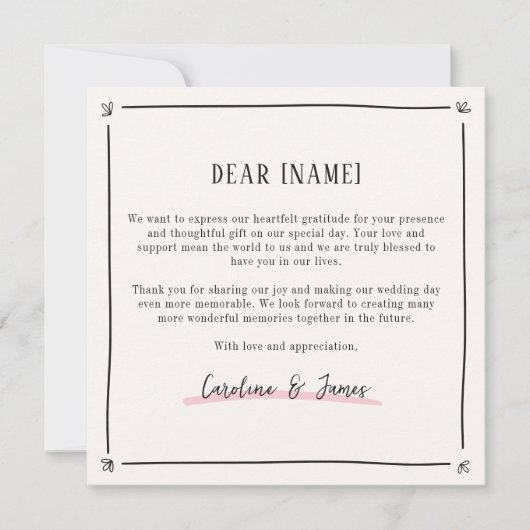 Roze grillige champagne toast, bedankt kaart (Voorkant)