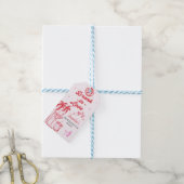 Roze grillige Hand getrokken Cocktail Bachelorette Cadeaulabel (Met Touw)