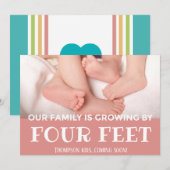 Roze groeiend met 4 feet moderne adoptie nieuwe ba aankondiging (Voorkant / Achterkant)