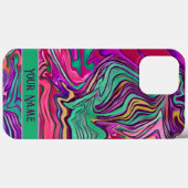 Roze Groen Abstract Gepersonaliseerd Modern Case-Mate iPhone Case (Achterkant (horizontaal))