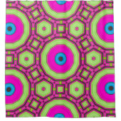 Roze Groen Blauw Abstract Douchegordijn (Voorkant)