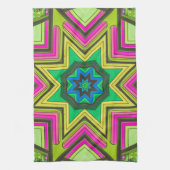 Roze Groen Blauw Abstract Theedoek (Verticaal)