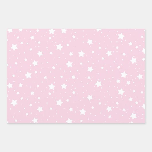 Roze Groen Blauw Inpakpapier - Star Design (Voorkant)
