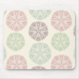 Roze groen blauw pastel kleur mandala patroon muismat