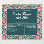 Roze Groen Bloemen Waterdicht Bad Zouten Label Sparkling Wijnetiket (Enkel label)