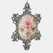  Roze Groen Boho Waterverf Kerstmis Tin Sneeuwvlok Ornament (Links)