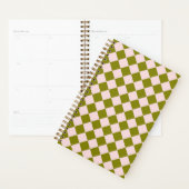 Roze Groen Checker Diamant Patroon Planner (Display)