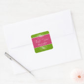 Roze Groen Dank U Favor Label Bruiloft Stickers (Envelop)