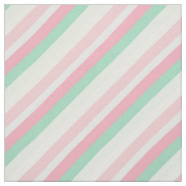 Roze Groen Diagonaal Streeppatroon Stof
